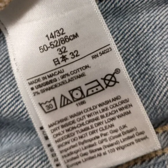 Gap Selvedge Jeans Japanese Blue Indigo Medium Wash Stretch Denim 14 32 Women - Picture 7 of 12